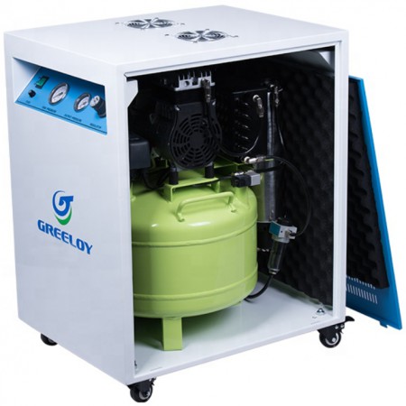 Greeloy® GA-81XY Tandheelkundige olievrije luchtCompressor met droger en stille kast