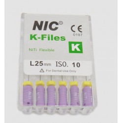 10Boxen NIC Dental Endodontisch K-Files Handgebruik NiTi legering 25mm