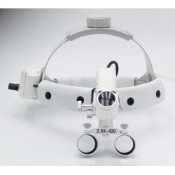 Tandheelkundige Medische 2.5X420mm Hoofdbandloep met LED-Hoofdlamp DY-105 Wit
