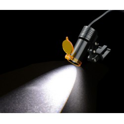 Dental Metalen clip-on 5W LED Koplamp + Filter & Riemclip voor Bril Zwart