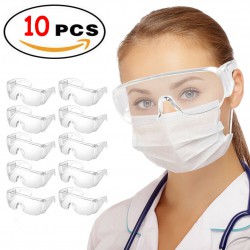 10st Clear veiligheidsbril Bril Anti Fog Lens Work Lab beschermende chemische stof