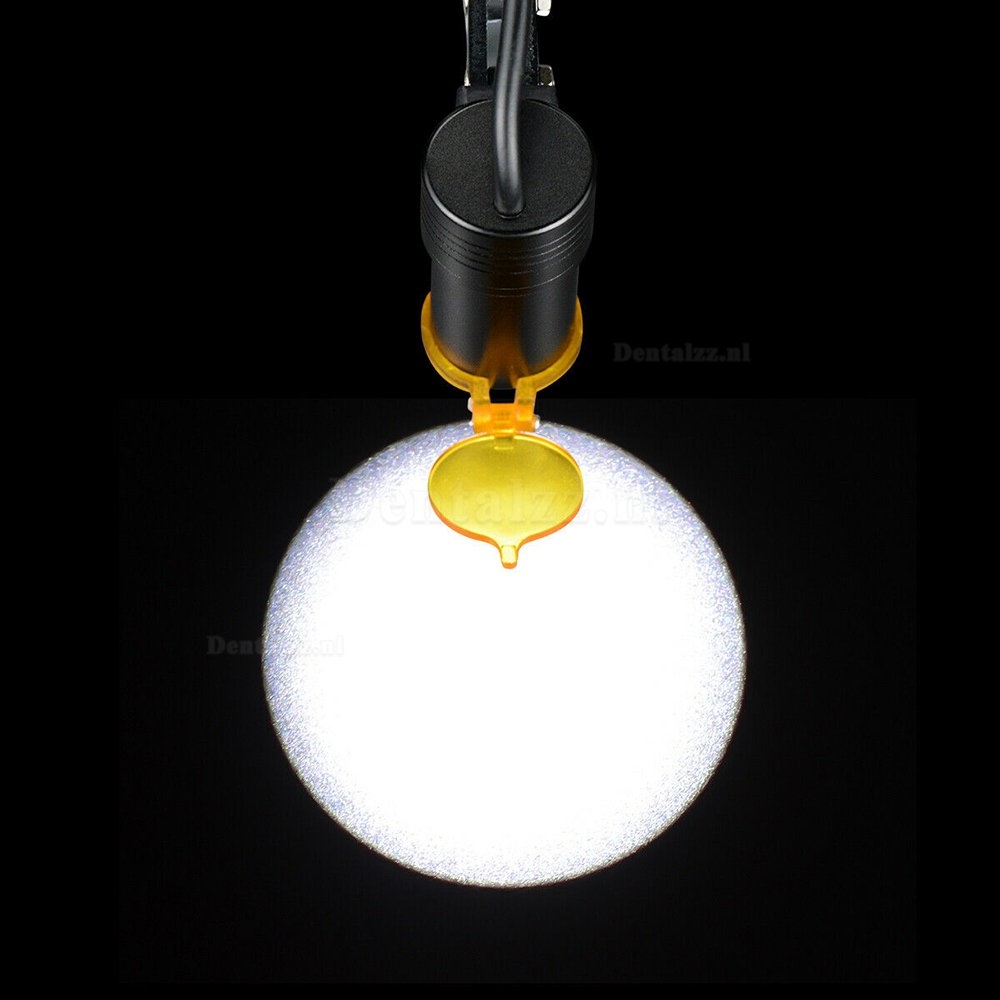 Tandheelkundige 3.5X Verrekijker Loepen + 5W LED Koplamp Met Filter + Aluminium Doos Zwart