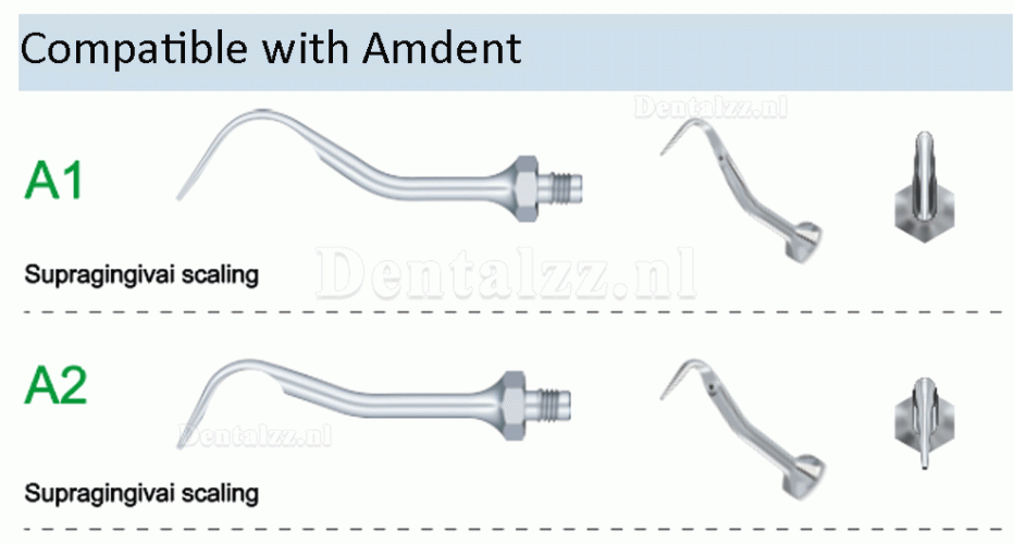 10Pcs Refine Ultrasone scaler tip A1 A2 AE1 AE2 compatibel met Amdent LM scaler handstuk