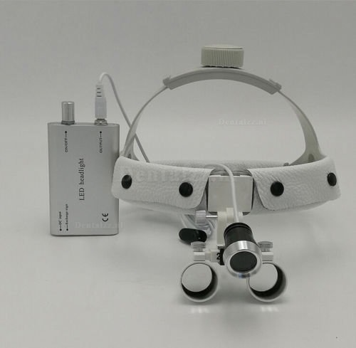 Tandheelkundige Verrekijker 2,5x420mm Lederen Hoofdbandloep Met LED-Hoofdlamp