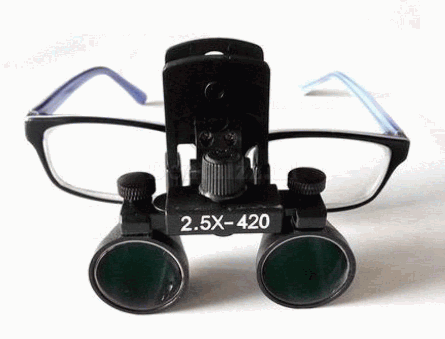 2.5X / 3.5X-420mm Clip-On Tandheelkundige Optische Glaschirurgie Binoculaire Loep