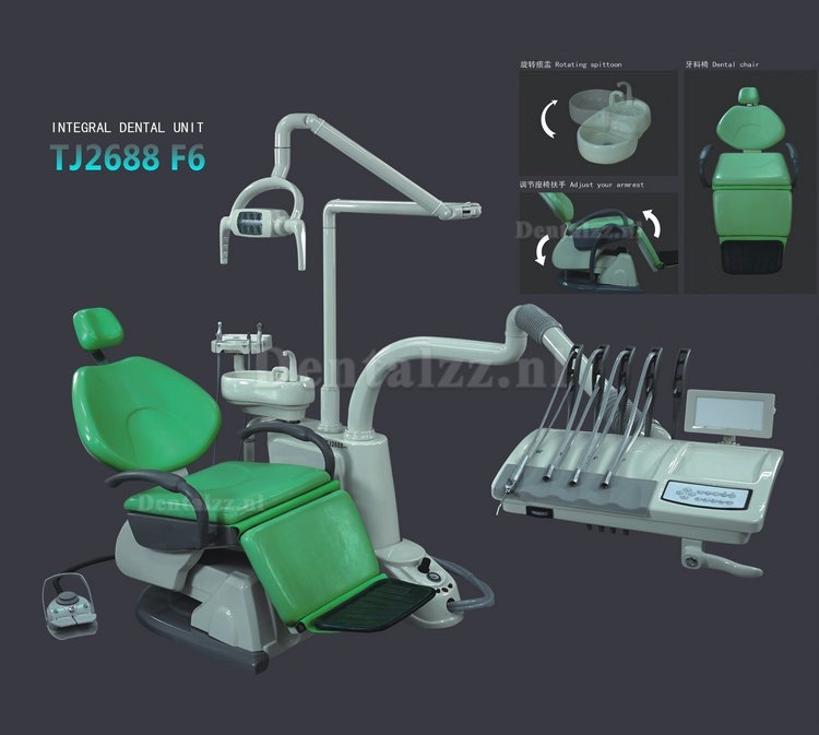 TJ2688 F6 Tandheelkundige behandelstoel computergestuurde integrale tandartsstoel synthetisch leer
