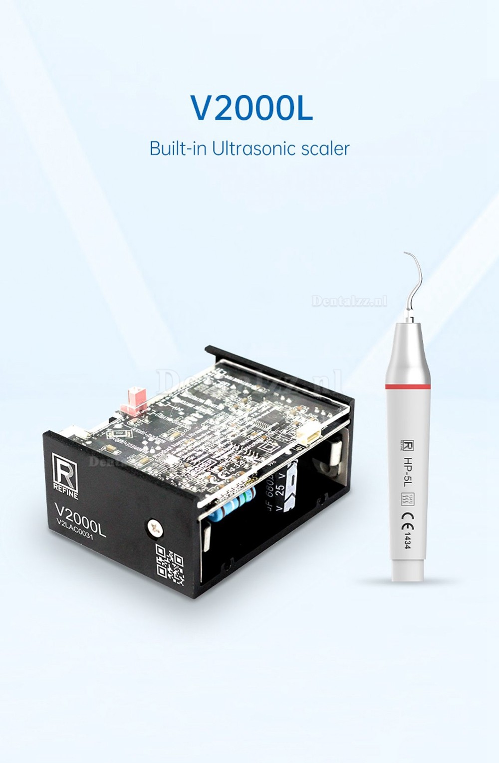 Refine V2000L LED Ingebouwde ultrasone scaler handstuk voor tandartsstoel compatibel met SATELEC
